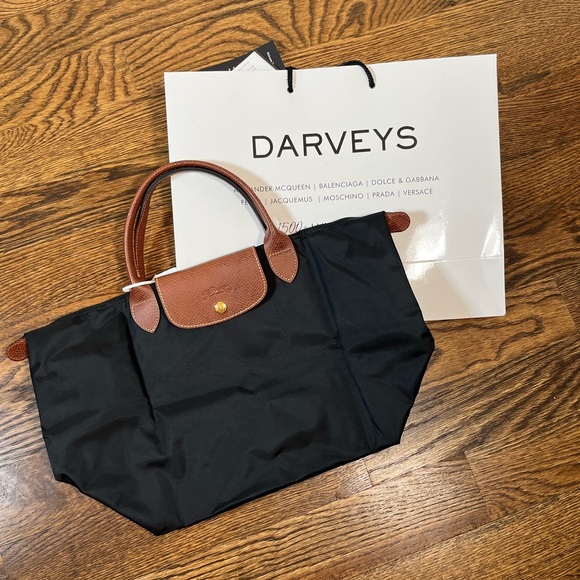 Longchamp Black and Brown Shoulder Bag